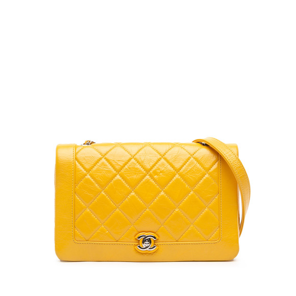 Pre-Loved Chanel Crumpled Calfskin Bi Quilted Vintage Full Flap - Picture 1 of 10